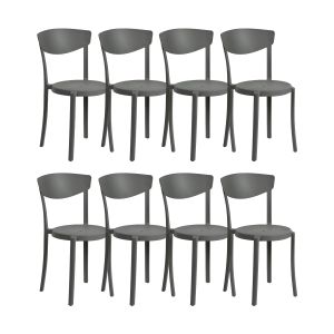Conjunto de 8 sillas de comedor vieste gris oscuro