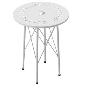 Mesa de jardín 40x40x50 cm acero color blanco Outsunny