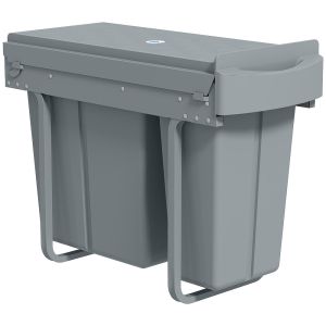 Cubo basura extraíble 52x26x40.8 cm abs, metal color gris Homcom
