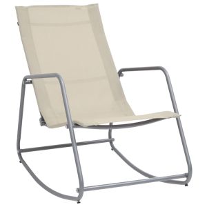 vidaXL silla mecedora de jardín textilene crema 95x54x85 cm