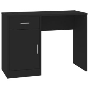 vidaXL escritorio con cajón y armario madera negro 100x40x73 cm