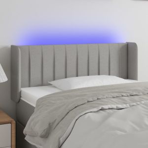 Cabecero con LED de tela gris claro 93x16x78/88 cm eso7341