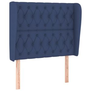 vidaXL cabecero con orejas de tela azul 103x23x118/128 cm