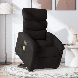 Sillón reclinable de masaje elevable tela negro qweo8706