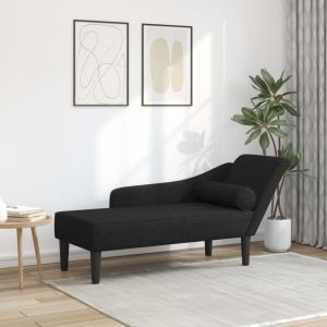 Sofá diván con cojines tela negro oif786979