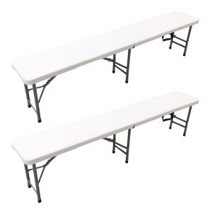 Pack 2 Bancos Plegables Solid 180x30x43cm 6 Personas Normativa EN 581 THW