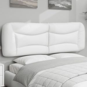 Cabecero de cama acolchado cuero sintético blanco 160 cm eso7524