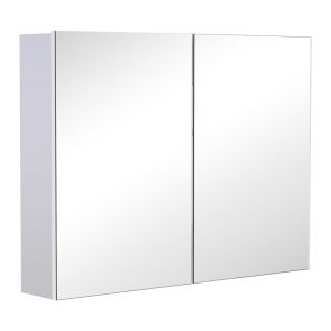 Armario con espejo 80x15x60 cm mdf, vidrio color blanco Homcom