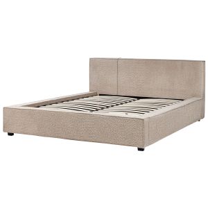 Cama bouclé mirande 160 x 200 cm gris pardo