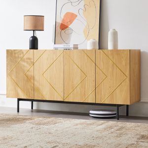 Aparador para salón comedor 4 puertas natural 78x160x40cm