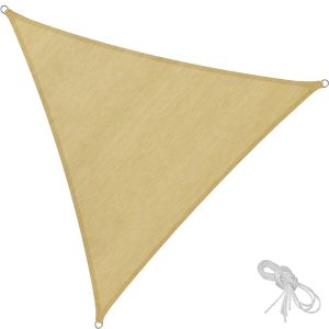 Toldo de polietileno triangular protección uv, 3,6x3,6x3,6 m, beige
