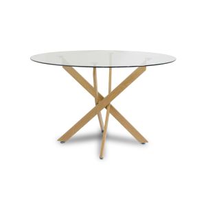 Mesa redonda de cristal templado 120cm dt. Comedor o cocina, cambria