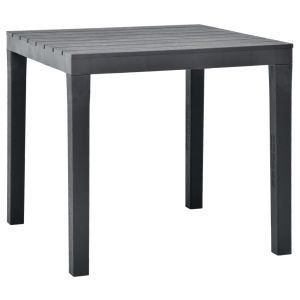 vidaXL mesa de jardín de plástico gris antracita 78x78x72 cm