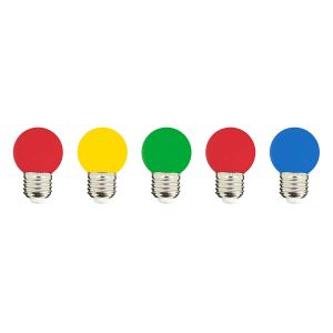 Conjunto de 5 bombillas para guirnalda E27 party bulb color