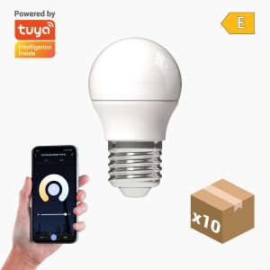 Pack 10x bombilla LED inteligente smart g45 E27 cct+dim 5w 470lm Wi-Fi