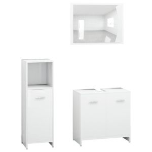 vidaXL conjunto de muebles de baño 3 pzas madera contrachapada blanco