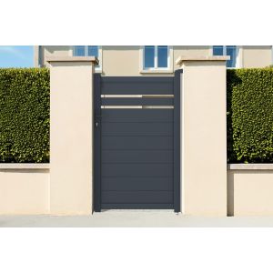 Puerta regulable ancho 1m cimone h.160cm aluminio gris