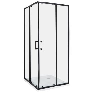Cabina de ducha tela 80 x 80 x 185 cm negro