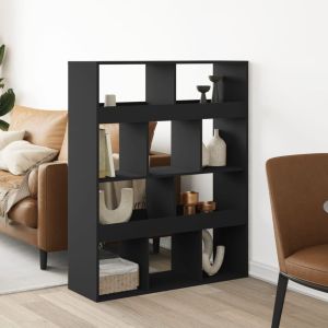 Librerías madera ingeniería negro 100x33x125,5 cm