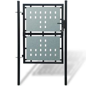 vidaXL puerta de valla individual negra de 100 x 150 cm
