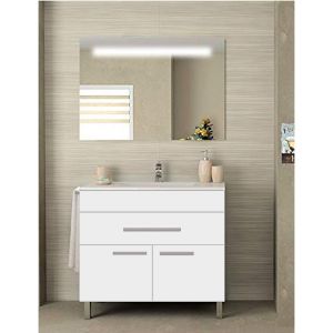Mueble de baño bahia con lavabo y espejo 50x40cm blanco