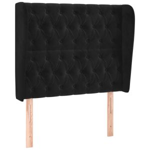vidaXL cabecero con orejas de terciopelo negro 93x23x118/128 cm