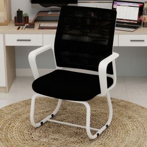 Silla de oficina – respaldo de malla – metal – negro blanco