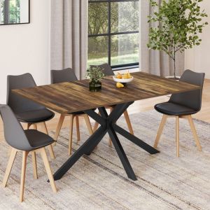Mesa de comedor industrial - 8 plazas - 160 cm