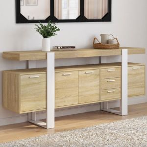 Aparador industrial de madera blanca phoenix - 180 cm