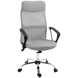 Silla de oficina tejido de malla gris 63x65x119 cm