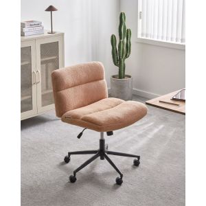 Silla de escritorio catlin bouclé rosa melocotón