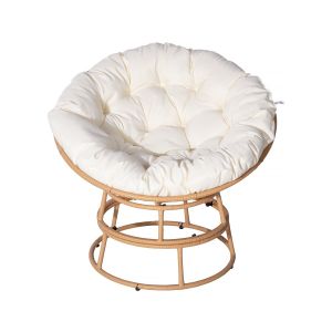 Sillón papasan para interior y exterior estilo <<bali>> - ø91 cm - beige