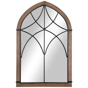 Espejo de pared mdf, vidrio color marrón 93x60x2.5 cm homcom