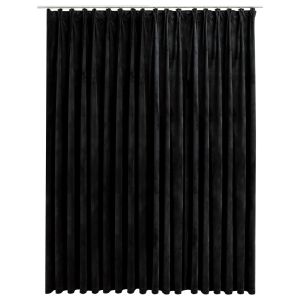 vidaXL cortina opaca con ganchos terciopelo negro 290x245 cm