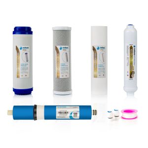 Pack 4 filtros osmosis inversa y membrana 50gpd vontron