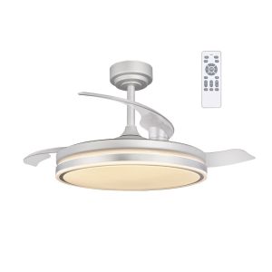 Ventilador de techo retráctil con luz LED 72w perla gris cct dim ø106cm