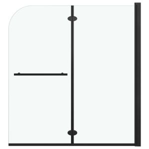 vidaXL mampara de ducha plegable 2 paneles esg negro 120x140 cm