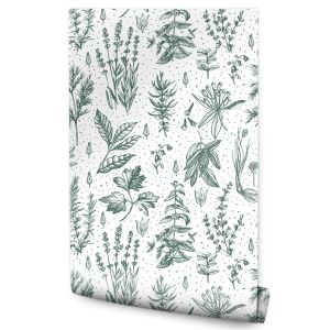 Papel Pintado No Tejido Con Flores De Prado Naturales Para Salón 53cm x 10m