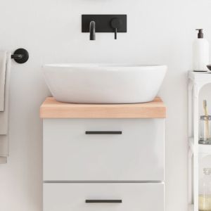 Encimera de baño madera maciza sin tratar 40x60x(2-6) cm eerf5690