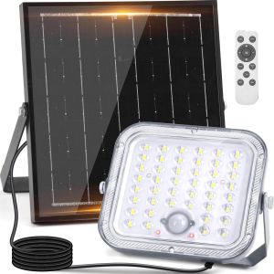 Aigostar foco LED solar exterior detección de movimiento 4000mah 6500k