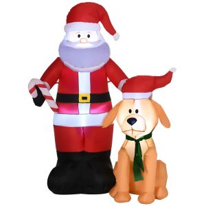 Papá noel inflable 117x80x157 cm poliéster multicolor Outsunny