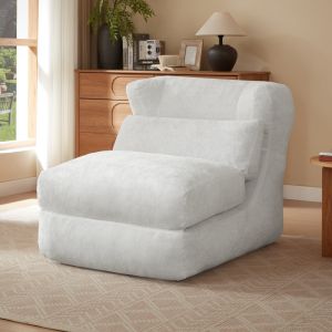 Sillón relax blanco convertible con asiento de espuma moderno