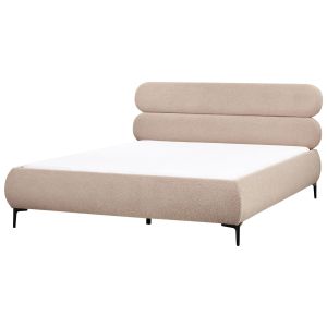 Cama bouclé lessay 180 x 200 cm gris pardo