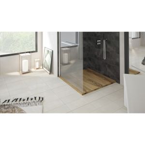 Ondee - plato de ducha nola 3  - 90x90 - resina - nogal