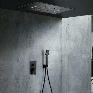 Imex - columna ducha empotrada con grifo negro serie sumatra