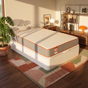 Colchón 90x190cm y canapé soul blanco 18cm montaje incluido