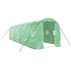 vidaXL invernadero con estructura de acero verde 16 m² 8x2x2 m