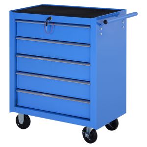 Carro de herramientas acero color azul 67.5x33x77 cm homcom