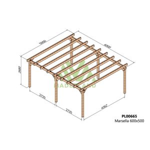 Cochera de madera - lugo 600x500cm (maderland)