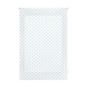 Estor enrollable infantil 110x180  blanco con estrellas turquesa